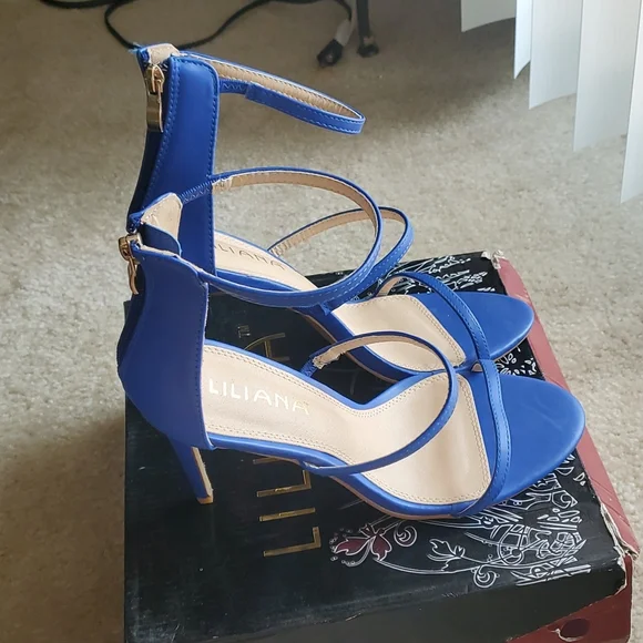 Royal Blue Strappy Heel - Picture 2 of 2